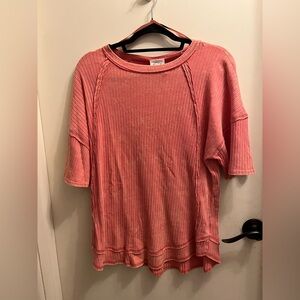 Women's Ribbed Coral Top